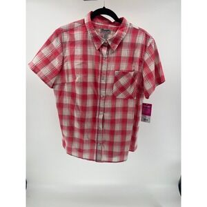 Wrangler Wrancher Mens XL Red Plaid Short Sleeve Button Down Shirt LWR0509